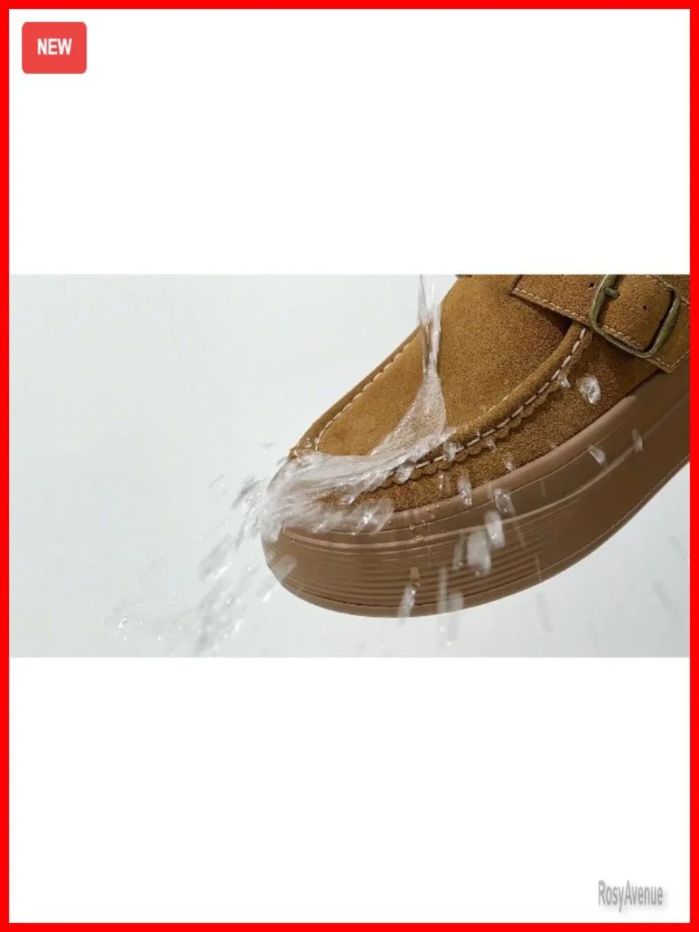 Genuine Suede Platform Loafers Womens Comfortable Non Slip Chunky Shoes